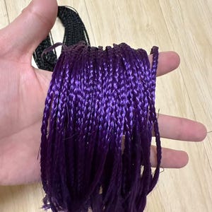 3X Braided Hair Extensions Ombre Color Black Purple Jumbo Braids