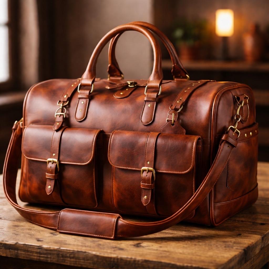 Les hommes de Duffel de voyage de gymnase en cuir de forte demande