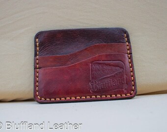 5 Card Leather Wallet Dark Brown, Handmade Minimalist Card Holder, Veg Tan Leather Front Pocket Wallet, Hand Stitched