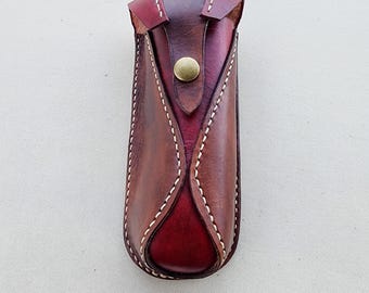 Handmade Leather Pouch Dark Brown, Belt Clip Universal Utility Pouch, Hand Stitched, Gift for Him - UP6