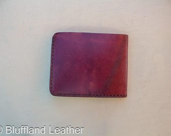Handmade Leather Bifold Wallet Tan, Mens Veg Tan Bifold, Hand Stitched, Groomsmen Gift for Him BF86