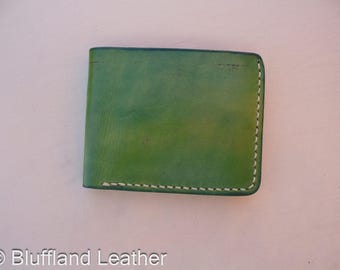 Handmade Leather Bifold Wallet Tan, Mens Veg Tan Bifold, Hand Stitched, Birthday Gift for Him