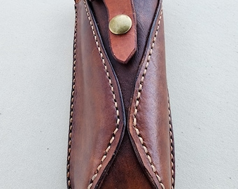 Handmade Leather Pouch Light Brown, Belt Clip Universal Utility Pouch, Hand Stitched, Gift for Him - UP4