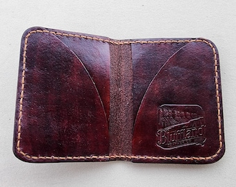 Handmade Leather Card Wallet Dark Brown, 4 Card Minimalist Front Pocket Wallet, Hand Stitched - CW41