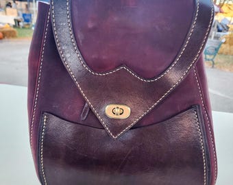 Handmade Leather Backpack Volcano Black Cherry, Freya Backpack, Hand Stitched, Groomsmen Gift for Him - FREYA4