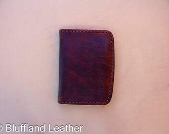 Handmade Leather Card Wallet Dark Brown, 6 Card Minimalist Front Pocket Wallet, Hand Stitched, Groomsmen Gift for Him