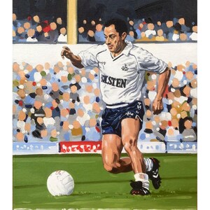 Oil painting of Ossie Ardilles Tottenham Hotspur legend.
