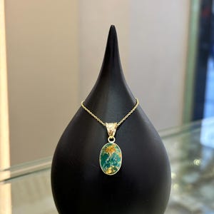 14k Gold Turquoise Pendant, Natural Turquoise Pendant, 14k Turquoise Necklace, Minimalist Turquoise Necklace, Jewelry, Handmade Turquoise