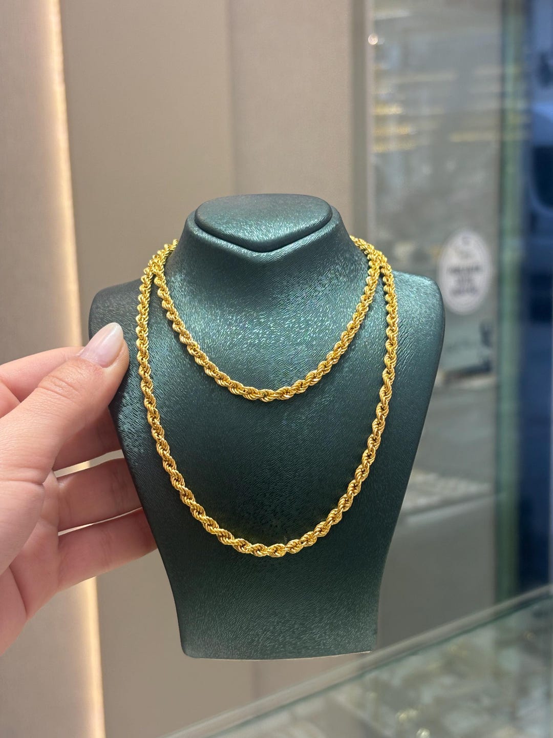 22K Gold Rope Chain Necklace, 3.80 Mm Gold Chain, Jewelry for Men, Rope ...