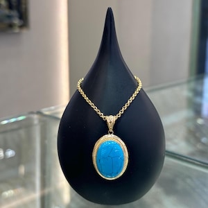 14k Gold Turquoise Pendant, Natural Turquoise Pendant, 14k Turquoise Necklace, Minimalist Turquoise Necklace, Jewelry, Handmade Turquoise