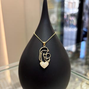 14K Złoty Naszyjnik dla Matki w Ciąży, Ręcznie Robiona Biżuteria Dla Przyszłej Matki, Prezent Na Narodziny, Elegancki Minimalistyczny Design