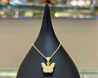 14K Gold Butterfly Pendant, Gold Butterfly Necklace, 14k Butterfly Necklace, Gift for Her, Gold Jewelry, Necklace for Women, Butterfly Charm