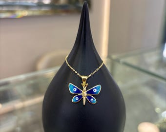 14K Gold Butterfly Pendant, Gold Butterfly Necklace, 14k Butterfly Necklace, Gift for Her, Gold Jewelry, Necklace for Women, Butterfly Charm