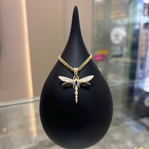14k Gold Dragonfly Necklace, 14k Solid Gold Dragonfly Pendant, Gold Necklace, Gift For Her, Love Jewelry, 14k Jewelry, 14k Gold Jewelry