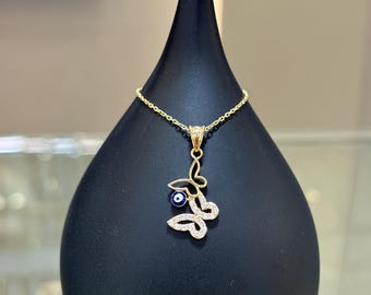 14K Gold Butterfly Pendant, Gold Butterfly Necklace, 14k Butterfly Necklace, Gift for Her, Gold Jewelry, Necklace for Women, Butterfly Charm