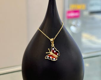 14K Gold Butterfly Pendant, Gold Butterfly Necklace, 14k Butterfly Necklace, Gift for Her, Gold Jewelry, Necklace for Women, Butterfly Charm