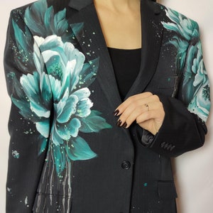 Upcycled Jacket.Vintage, hand painted jacket, recycled,hand painted,painted,vintage jacket,painted jacket