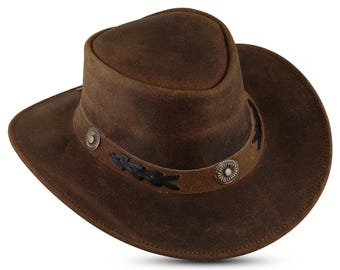 Handmade Leather Cowboy Hat: Unisex Western Style
