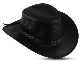 Handmade Leather Cowboy Hat: Unisex Western Outback Style