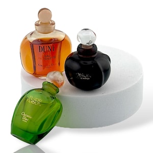 Perfume Miniatures Set Vintage Christian Dior Poison Tendre Dune 1990s Rare Collectible Fragrance Minis Luxury Dior Gift Original Formula