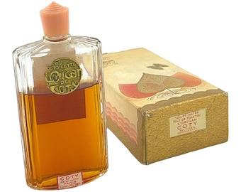 Rare Vintage Coty L&#39;Origan Eau de Toilette 1940/50s Opened Bottle With Og Box