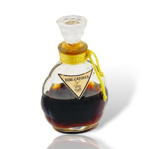 Perfume Vintage Vigny Beau Catcher 1940s Extrait Parfum Rare Collector Bottle Sealed Baudruche Faceted Crystal Stopper 1940 WWII Flacon Gift