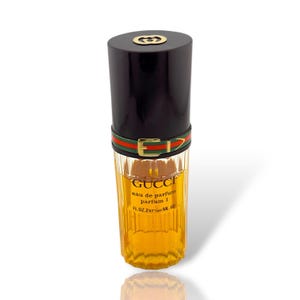 Perfume Fragrance Vintage Gucci Parfum No 1 Eau de Parfum 1980s Original Gucci Green Red Stripe EDP 2oz Italian Luxury Fragrance 75% Full