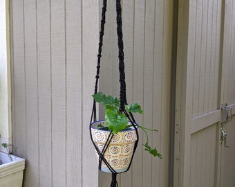 Black Macrame Plant Hanger