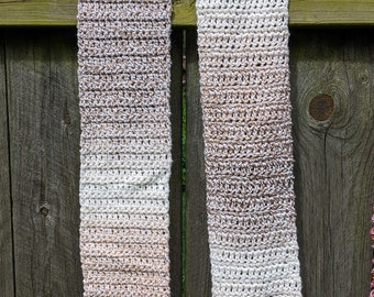 Beige and White Scarf