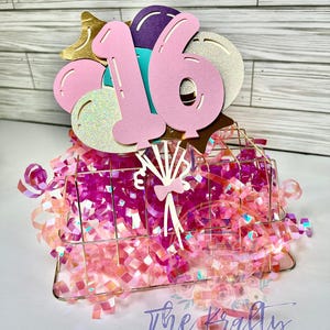 Sweet 16 Birthday Gift Card Money Holder | Sixteenth Birthday Gift | Gift for Teen Girl | Birthday Balloon Card | Birthday Gift for Her