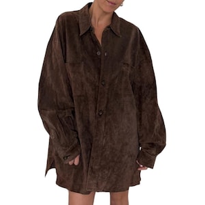 real suede over sized shirt ブラウン LIMITED EDITION SUEDE LEATHER OVERSHIRT - Brown | ZARA Canada