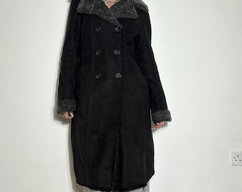 Vintage Penny Lane Shearling Coat – Double Breasted Sheepskin Coat – Women  Long Afghan Coat 70s Suede Fur Coat