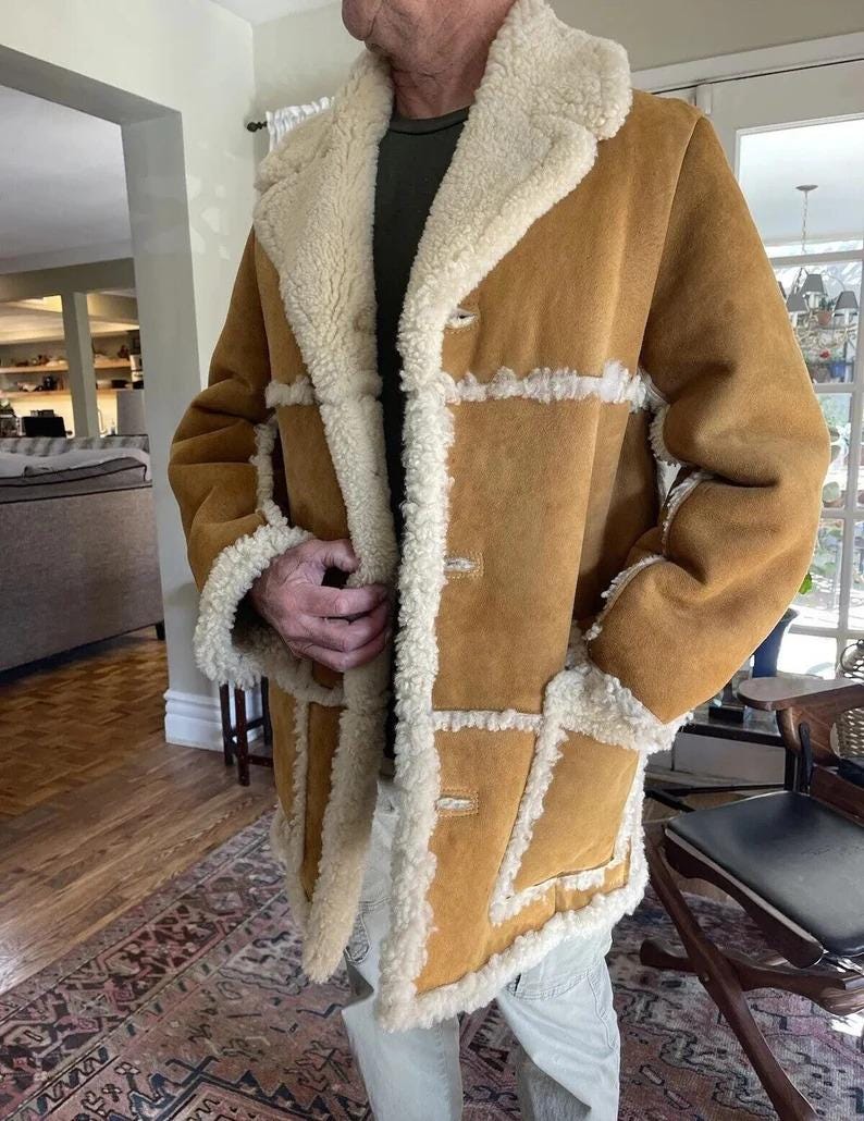 Suede and Fur Coat - Etsy Canada