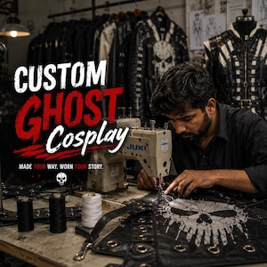 Custom Ghost Cosplay | Handmade Tactical Costume Commission - Personalized Black Leather Outfit • Made to Order