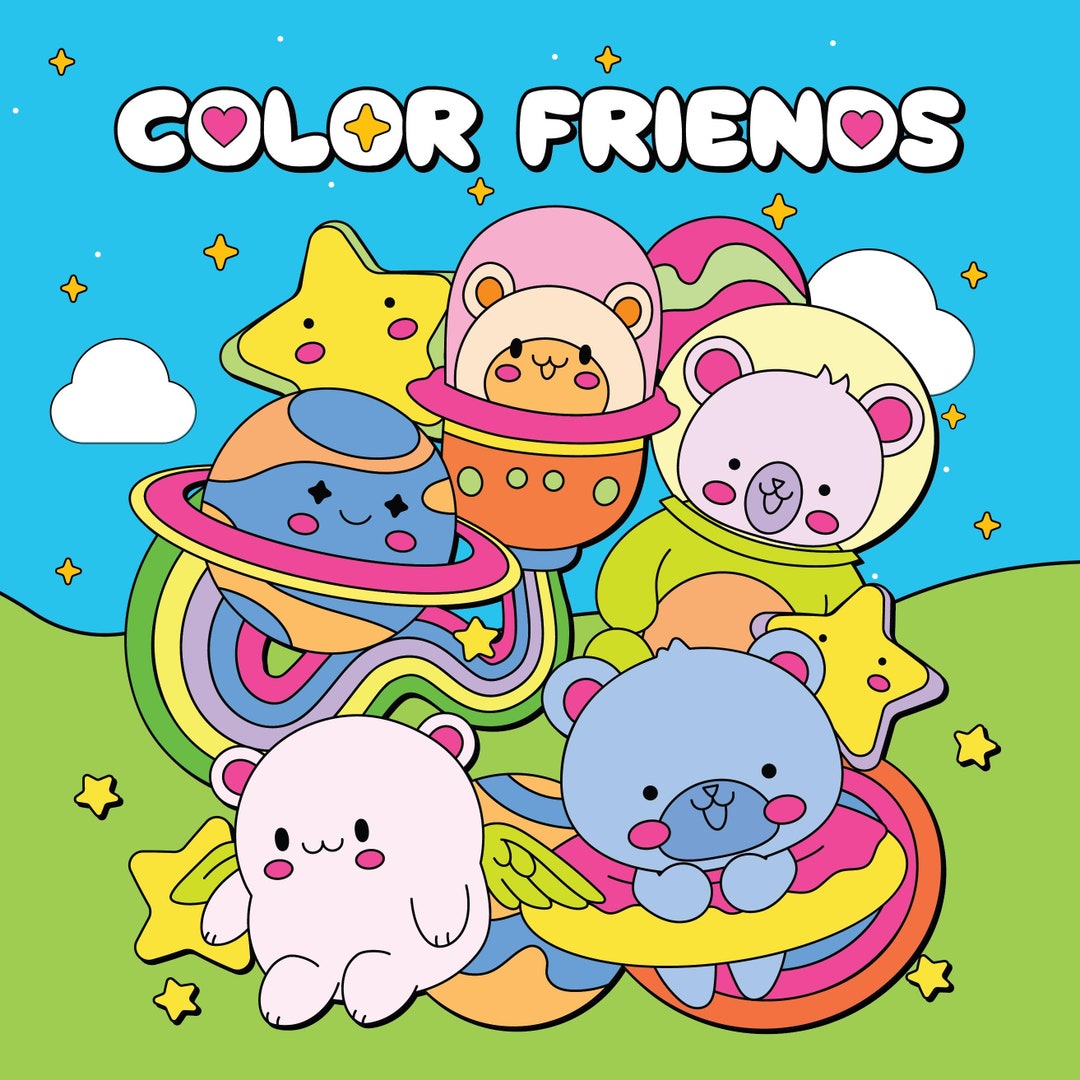 Color Friends Printable Coloring Book, Fun, Relaxing Coloring Pages ...