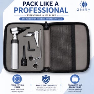 Veterinary Otoscope Kit Alligator Forceps, Reusable Ear Speculas Professional 3.5 V LED Veterinary Set