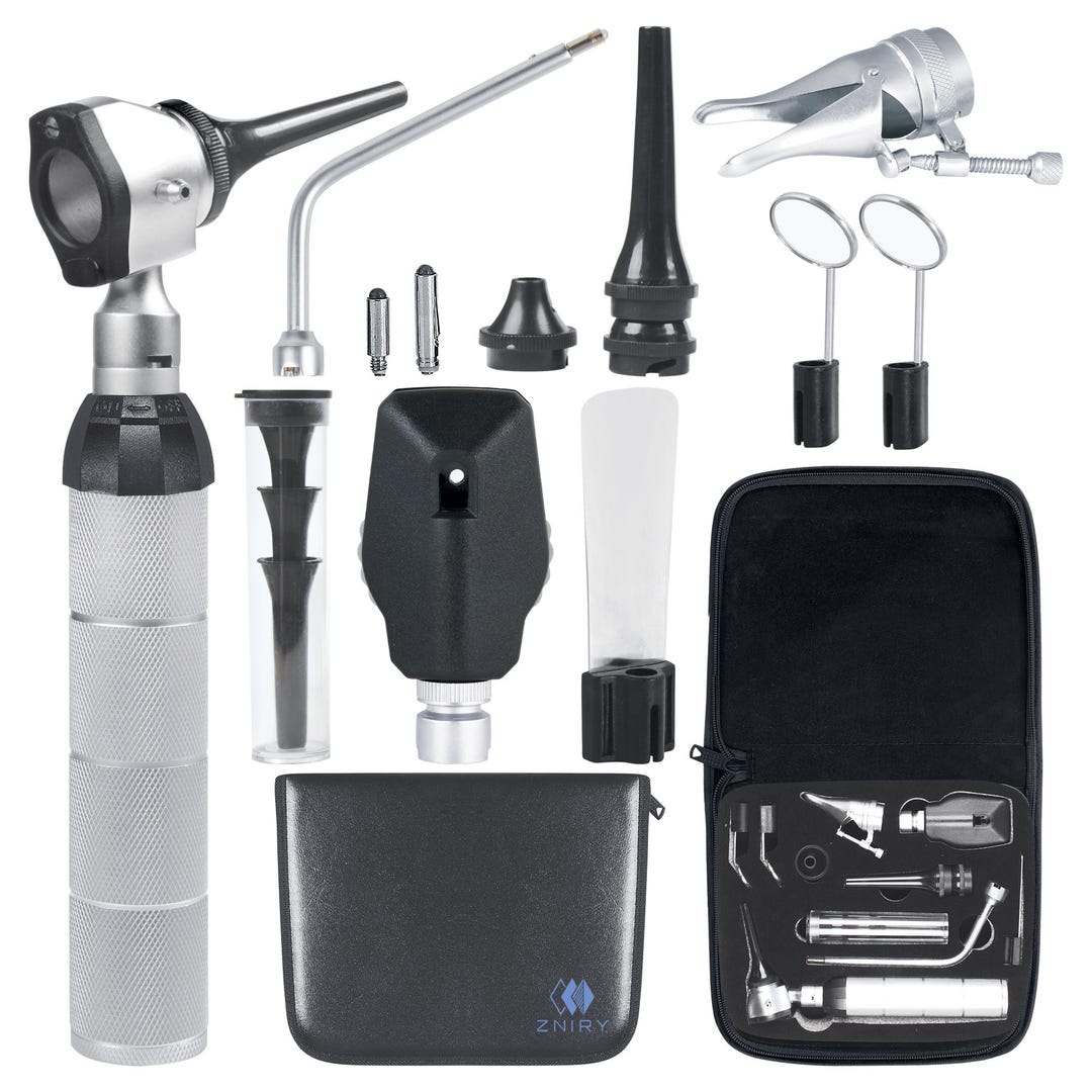 Veterinary LED ENT Otoscope Diagnostic Set | 12-piece Professional ...