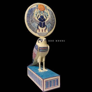 Egyptian God Horus God of the Sky, Museum replica Horus falcon statue.