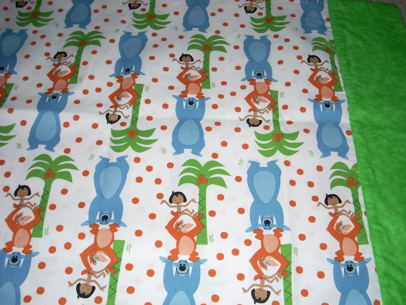 Disney Jungle Book Pillowcase with green trim Fits Standard and Queen size pillows