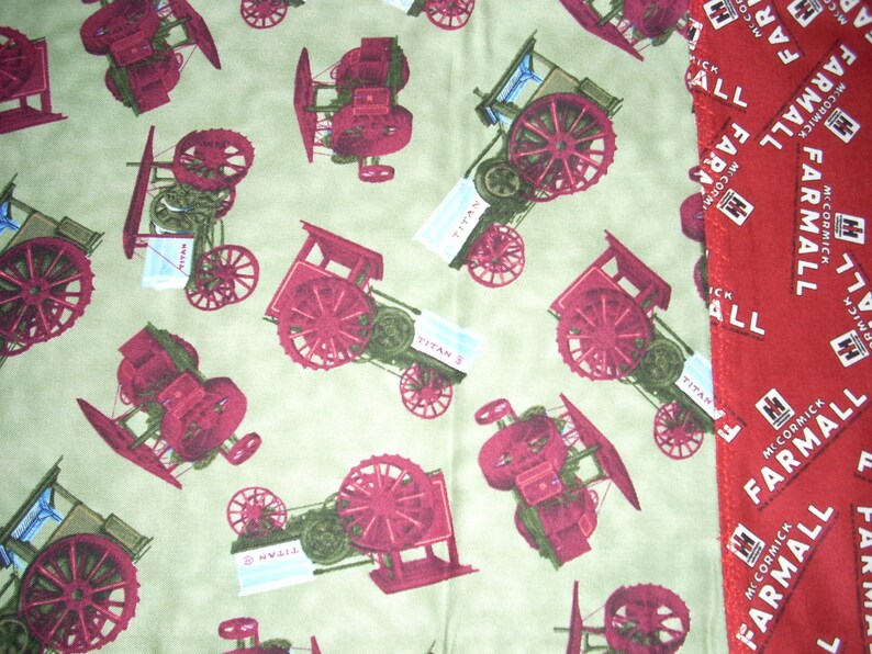 Titan tractor on green with Farmall trim Fits Standard and Queen size pillows FarmAll IH cotton Pillowcase