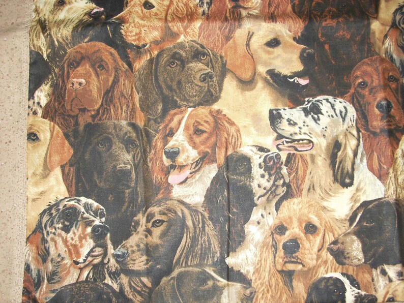 Free Shipping Fits Standard and Queen size pillows Lovable Dogs Pillowcase with tan speckled trim