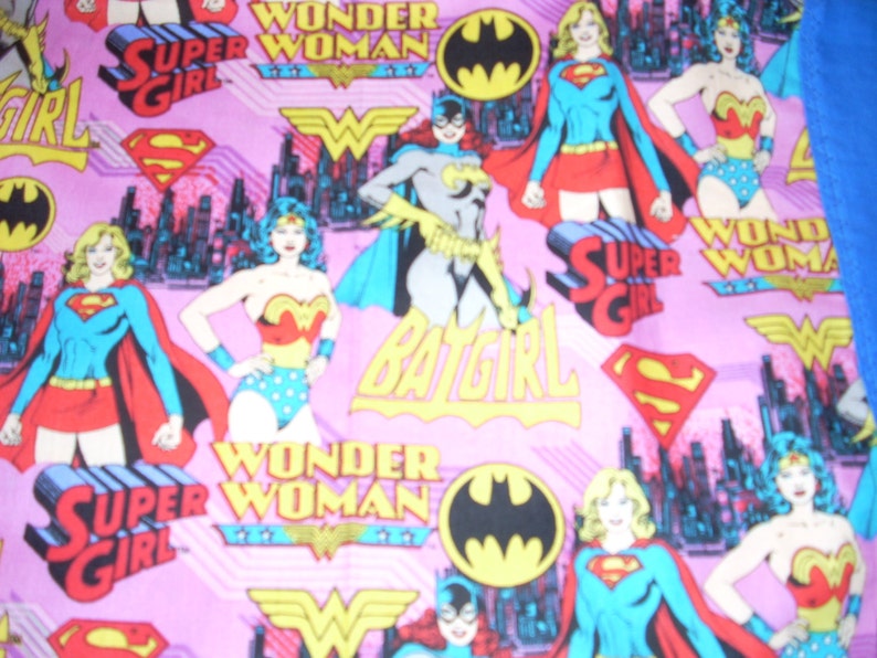 Wonder Woman Free Shipping Fits Standard and Queen size pillows Female Superheroes Cotton Pillowcase with blue trim -Supergirl Batgirl