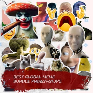 30x Fun Meme Bundle - Stickers, Party Fun and Everything | PNG, SVG, JPG Formats