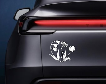 FDT Subtle Foxglove Daisy Tulip Floral Edition Vinyl Decal Sticker: Matte Holographic Glossy