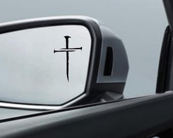 3 nails rugged cross mini decal sticker: Holographic Matte Glossy