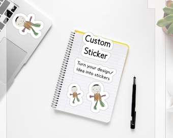 Custom design Paper/Vinyl Stickers-Laptop, Phone,Book, Decor