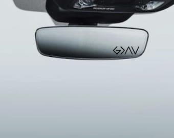 God is greater than highs and lows Mini Vinyl Decal: Rearview Mirror Vinyl Sticker