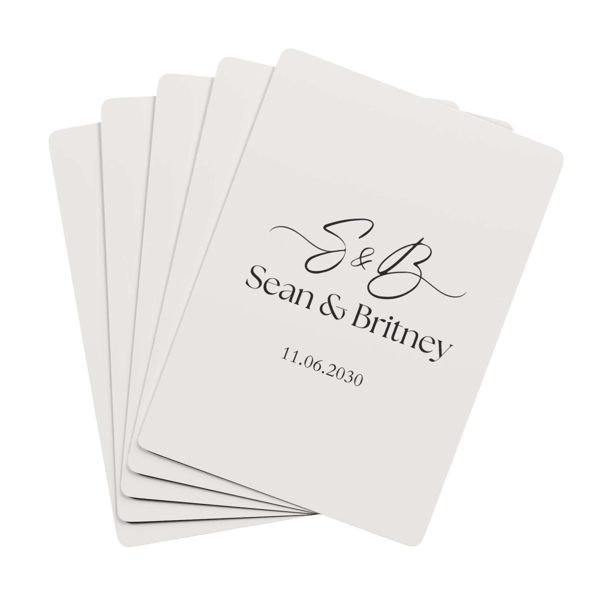 Custom Playing Cards with Couple's Name-Guest Book Card -Monogram Cards- Wedding Playing Cards-Personalized Wedding Favor-Wedding Favor