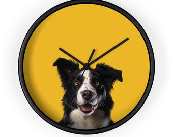 Custom Wall Clock, Personalized Pet Wall Clock - Pet Lover Gift, Home Office, Dog Themed Wall Art, Photo wall clock