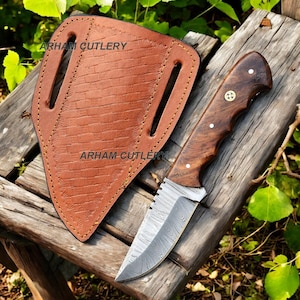 Hand Forged Damascus Steel Hunting Skinner Knife Personalized Knife | Birthday Gift | Best Gift For Him, Father